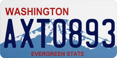 WA license plate AXT0893
