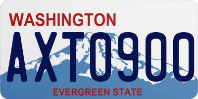 WA license plate AXT0900