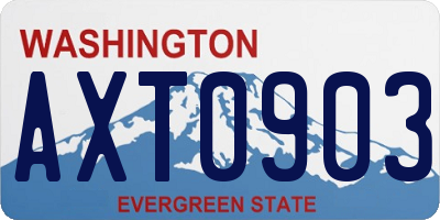 WA license plate AXT0903