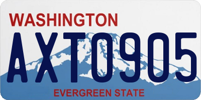 WA license plate AXT0905