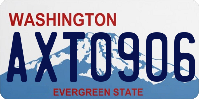 WA license plate AXT0906