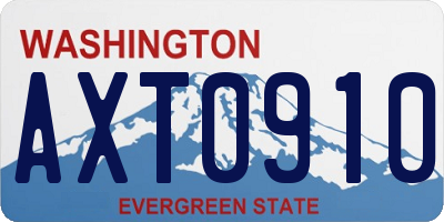 WA license plate AXT0910