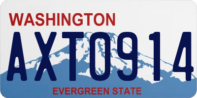 WA license plate AXT0914