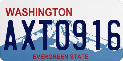 WA license plate AXT0916