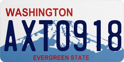 WA license plate AXT0918
