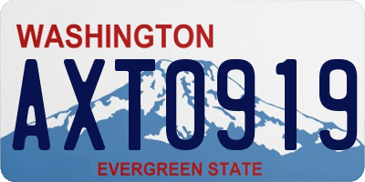 WA license plate AXT0919