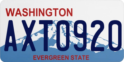 WA license plate AXT0920