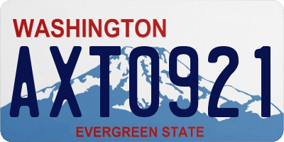 WA license plate AXT0921