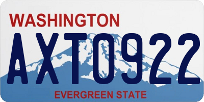 WA license plate AXT0922