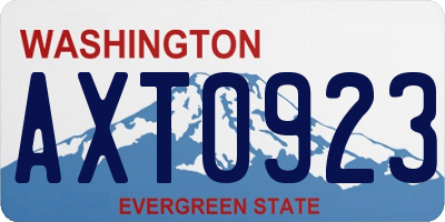 WA license plate AXT0923