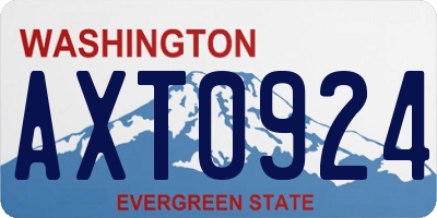 WA license plate AXT0924