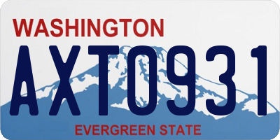 WA license plate AXT0931