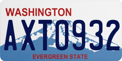 WA license plate AXT0932