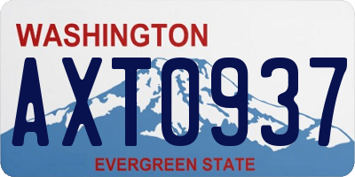 WA license plate AXT0937