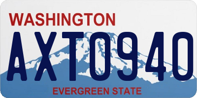 WA license plate AXT0940