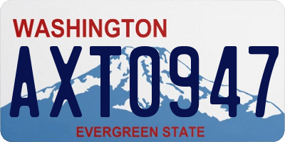 WA license plate AXT0947
