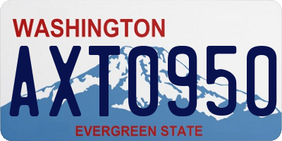 WA license plate AXT0950