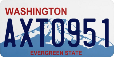 WA license plate AXT0951