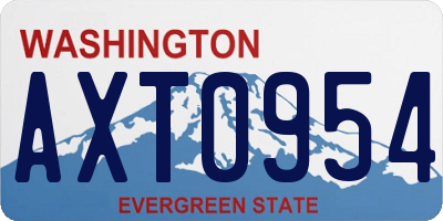 WA license plate AXT0954