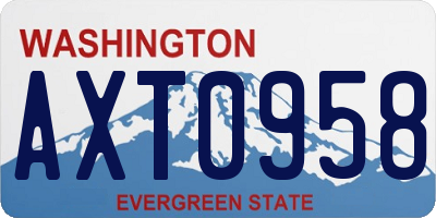 WA license plate AXT0958