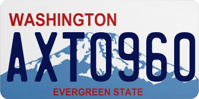WA license plate AXT0960