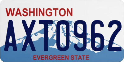 WA license plate AXT0962
