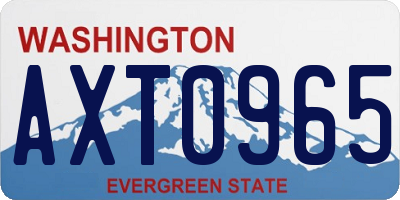 WA license plate AXT0965