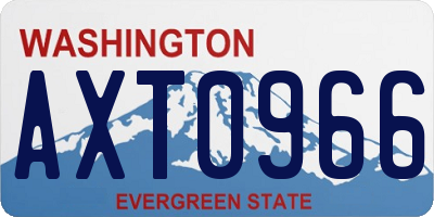 WA license plate AXT0966