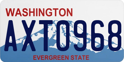 WA license plate AXT0968