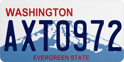 WA license plate AXT0972
