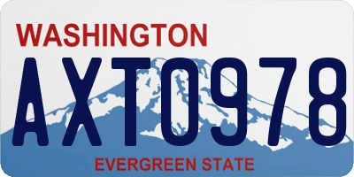 WA license plate AXT0978
