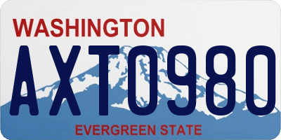 WA license plate AXT0980