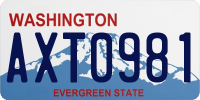WA license plate AXT0981