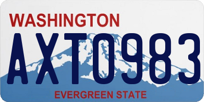 WA license plate AXT0983