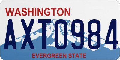 WA license plate AXT0984