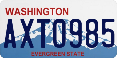 WA license plate AXT0985