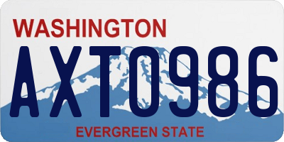 WA license plate AXT0986