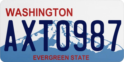WA license plate AXT0987