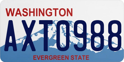 WA license plate AXT0988