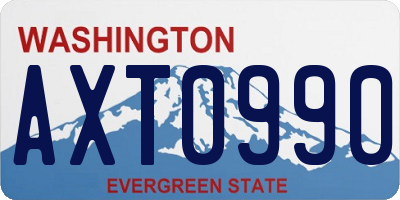 WA license plate AXT0990