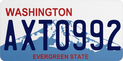 WA license plate AXT0992