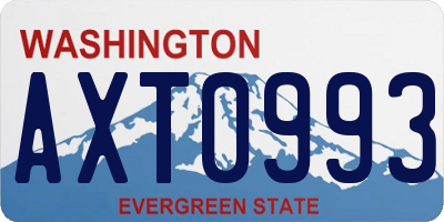 WA license plate AXT0993