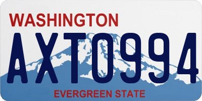 WA license plate AXT0994