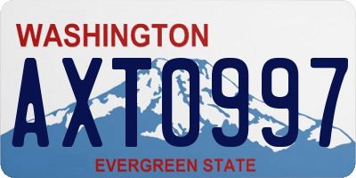 WA license plate AXT0997