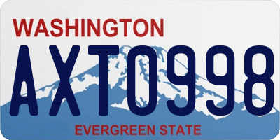 WA license plate AXT0998