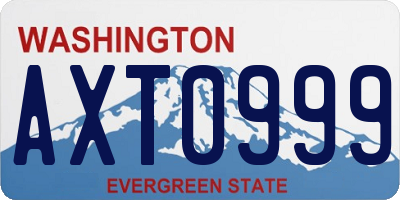 WA license plate AXT0999