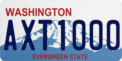 WA license plate AXT1000