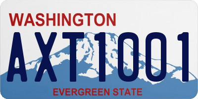WA license plate AXT1001