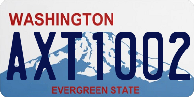 WA license plate AXT1002