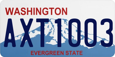 WA license plate AXT1003